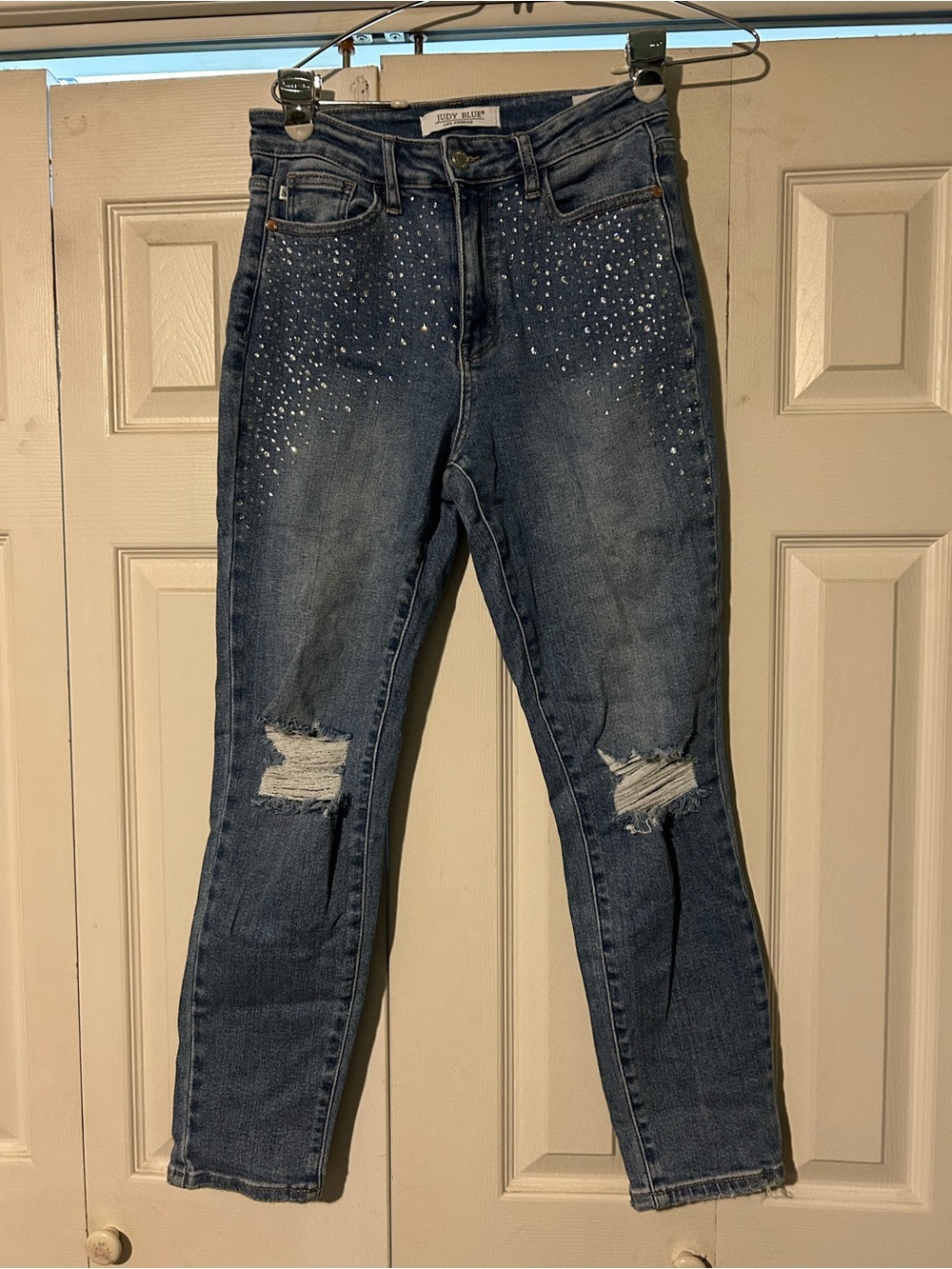 Judy Blue Dark Blue Rhinestone Skinny Jeans